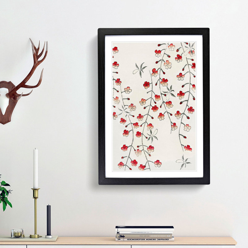 Cherry Blossom Tree by Watanabe Seitei - Picture Frame Graphic Art Print, 36cm H x 27cm W x 2cm D, Black Framed