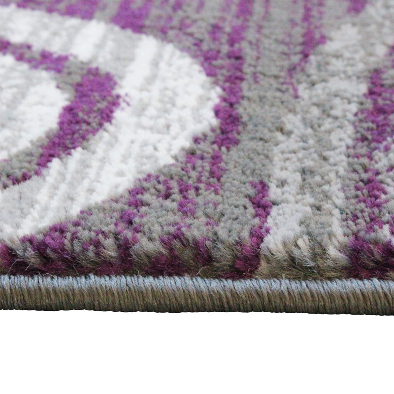 Tapis à motif de tourbillon moderne Aliodja, Tapis de couloir 2 pi x 7 pi 3 po