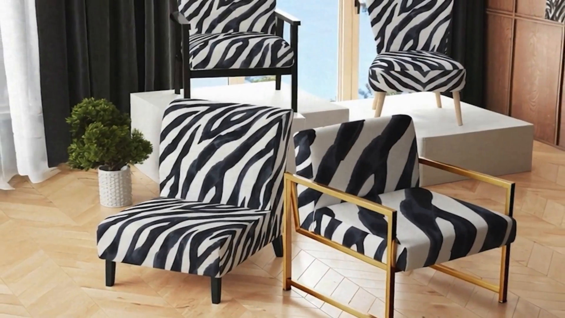 'Fetullah Checked Tartan - Upholstered Patterned Accent Arm Chair