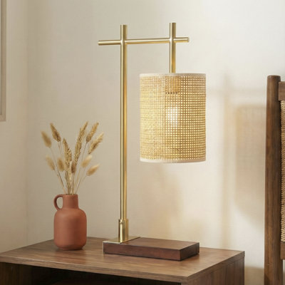 NESTA CYLINDER BAMBOO LAMPSHADE TABLE LAMP