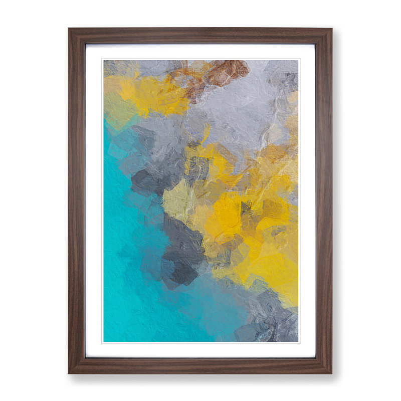 Leading The Way Abstract - Wall Art, 66cm H x 48cm W, Walnut Framed, White