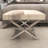 Stainless Steel Metal Hair on Hide Living Room Stool