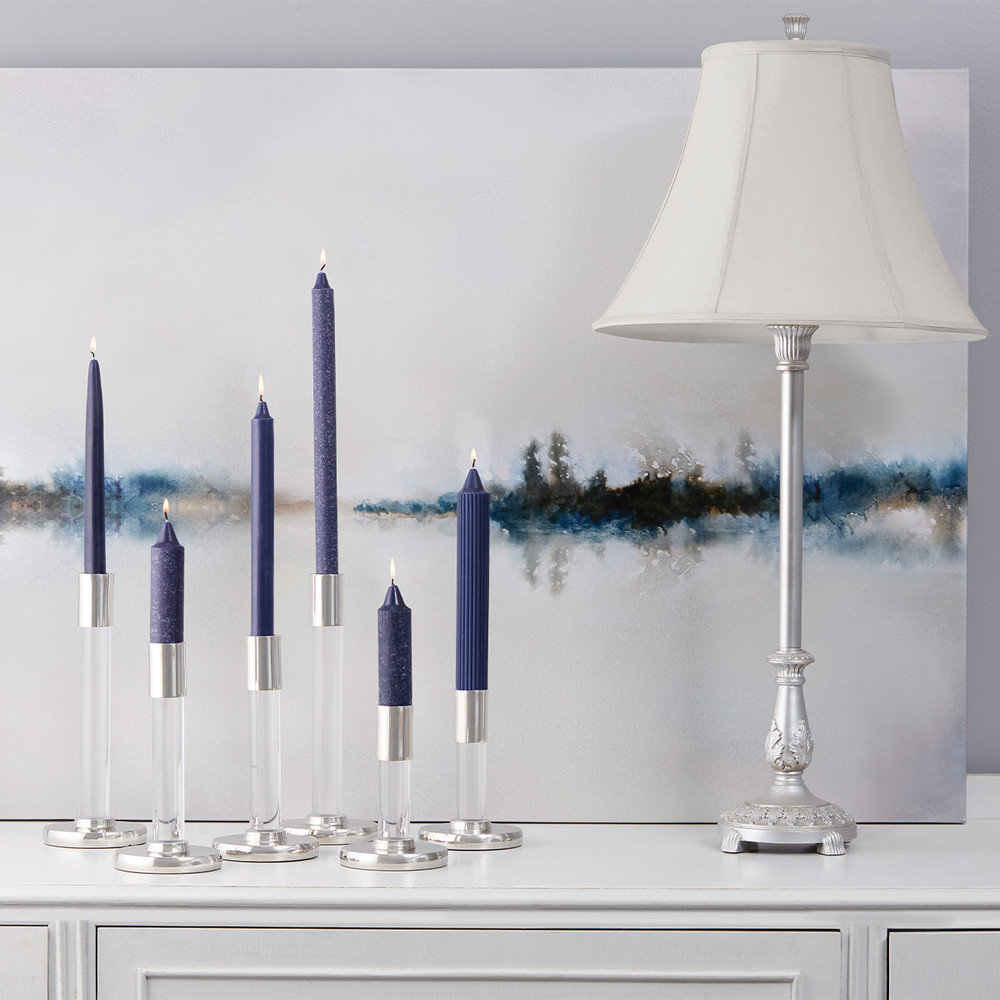 Root Candles Unscented Taper Candle, 9" H x 0.88" W x 0.88" D, Navy