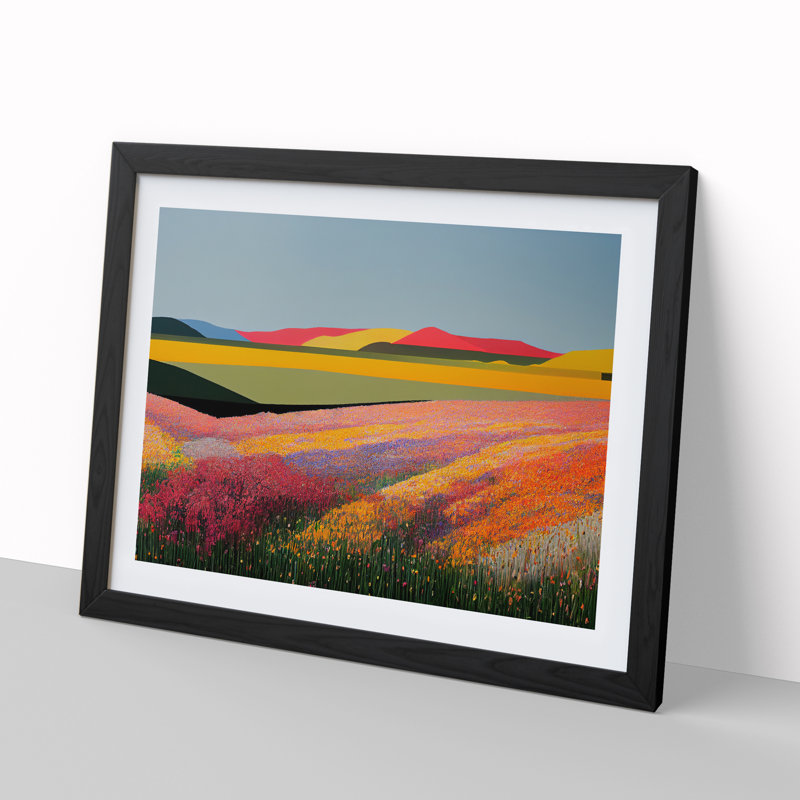 Ultimate Spring Meadow Landscape - Framed Print, Black Framed, 46cm H x 64cm W x 2cm D