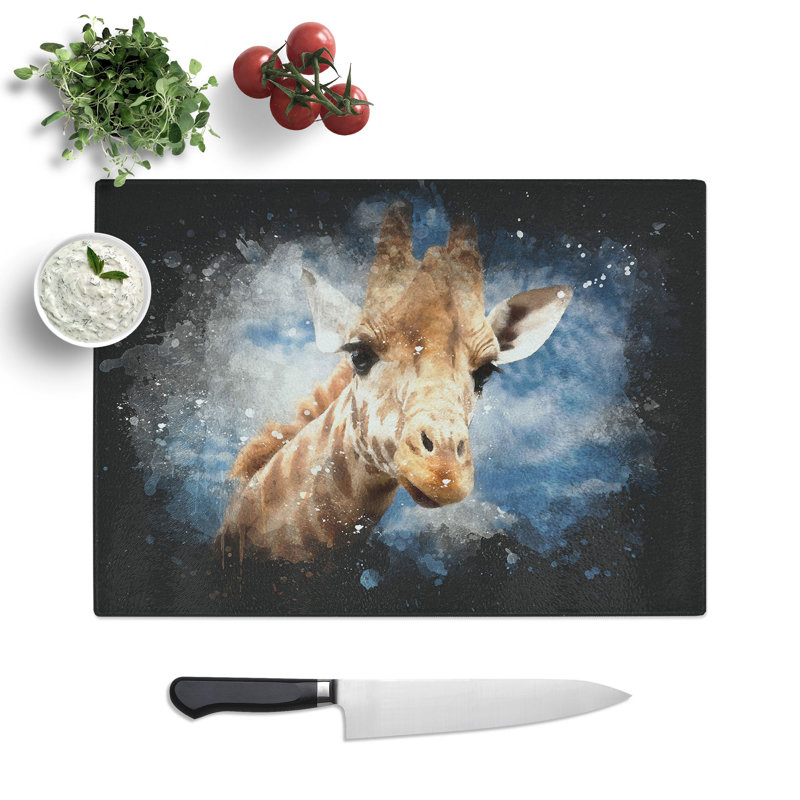 Giraffe Vol.2 Paint Splash Chopping Board, 0.4cm H x 28.5cm W x 39cm L