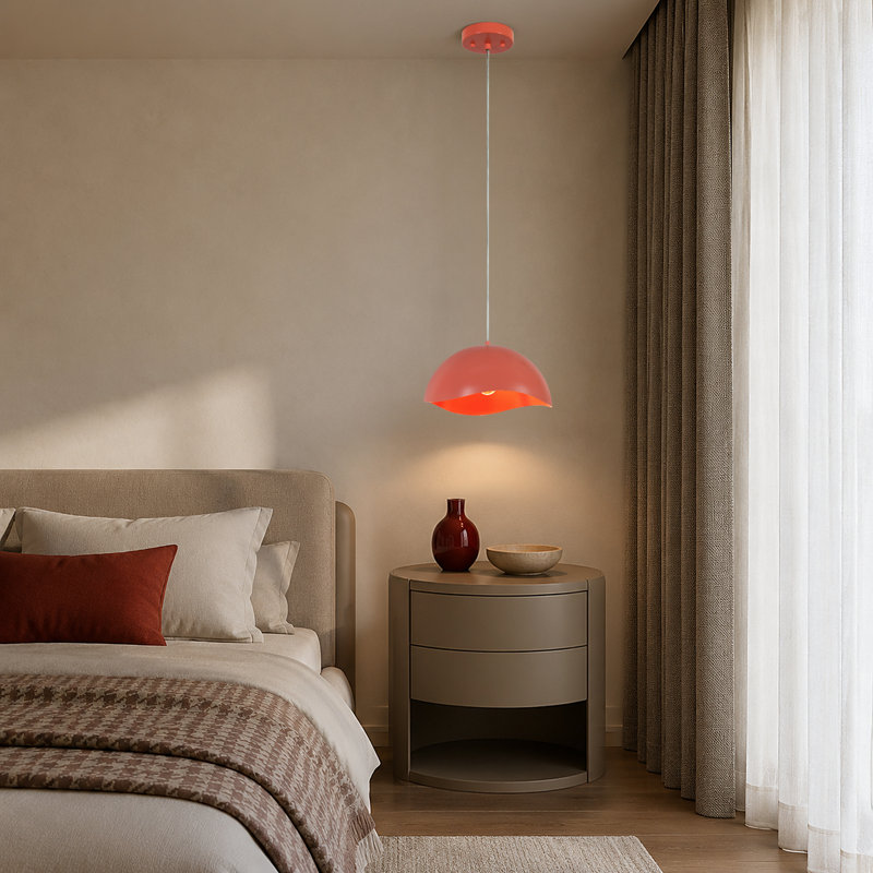 1-Light Metal Dome Pendant Light
