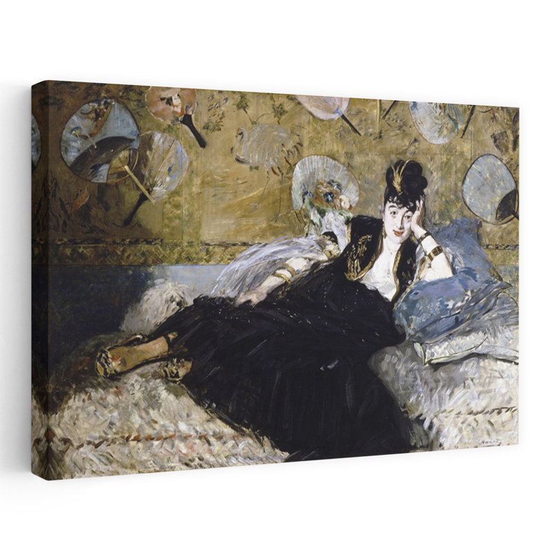 «The Lady With Fans», impression d'art mural classique contemporain, H 40 po x l 60 po