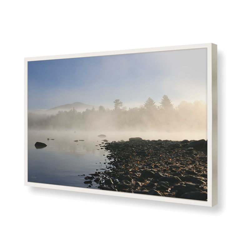 «Lakeshore Misty Morning» par Lori Deiter, reproduction d'art, 30 W x 20 H, White, Framed Print
