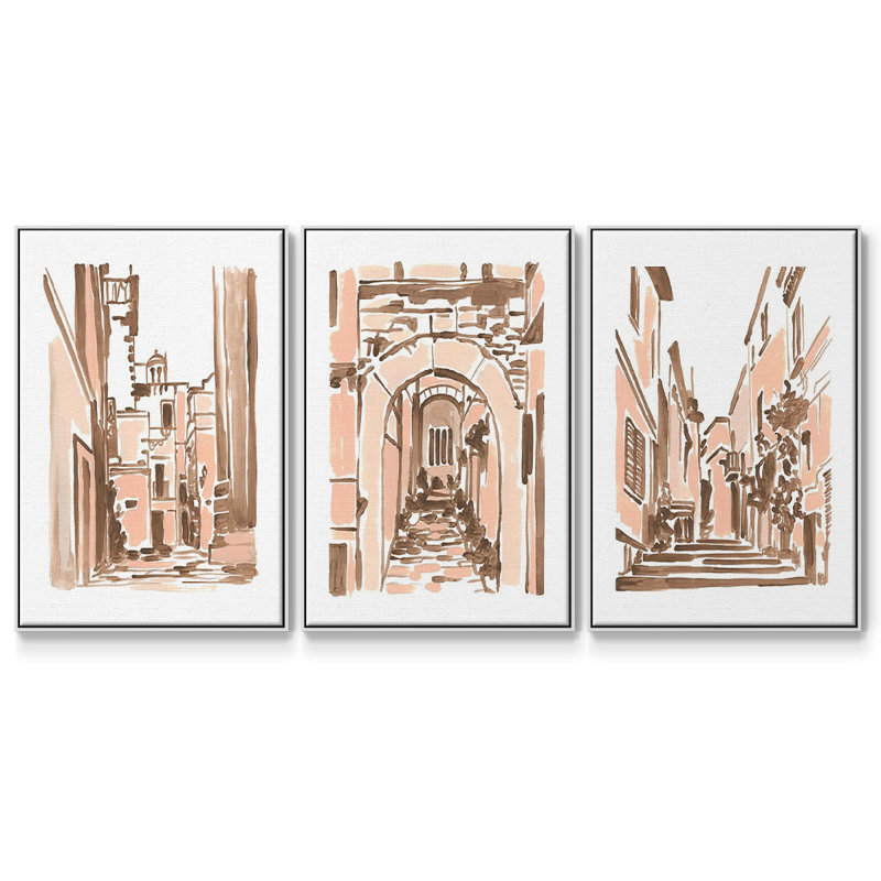 Ensemble de 3 toiles tendues Blush, Blanc, H 40 po x l 78 po