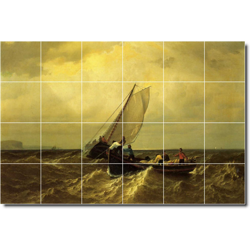 Carreau de céramique décorative 36 po x 24 po 6 po x 6 po, Bord de l'eau 997