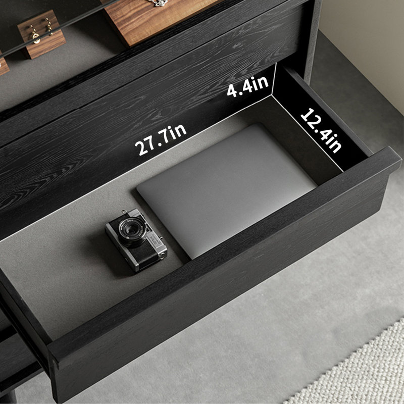 Black Elegant And Simple Accent Cabinet