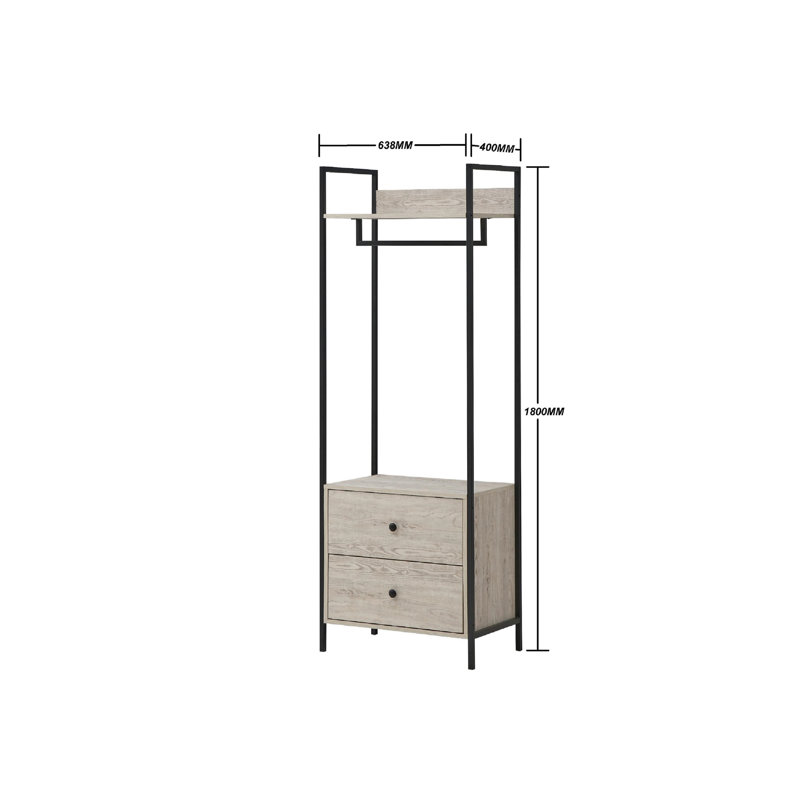 Zaira 63.8cm Closet System, Ash Oak