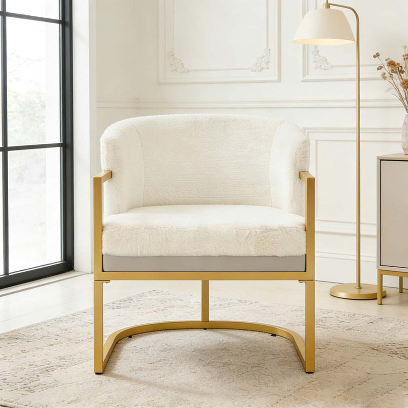 Chaise de lecture rembourrée Modern, Beige