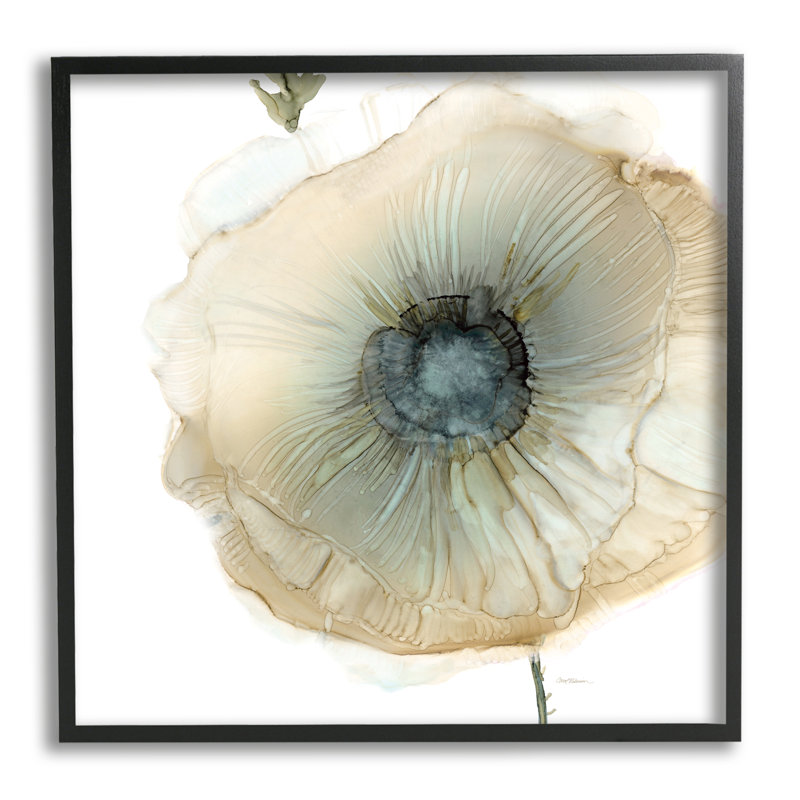 «Contemporary Flower Petal Poppy Blossom» par Carol Robinson - Peinture sur bois, H 12 po x l 12 po x P 1,5 po