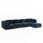 Canapé modulaire modulaire en velours côtelé, assise profonde, repose-pieds mobile, sans assemblage-654428138-654428139