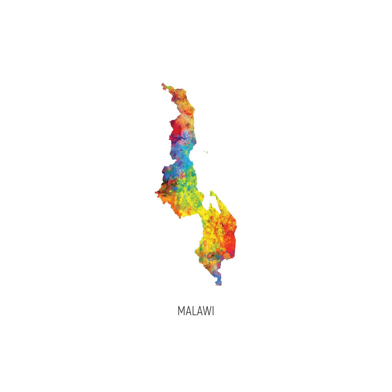 Malawi Map by Michael Tompsett - Wrapped Canvas Gallery-Wrapped Canvas Giclée, 101.6 cm H x 66.04 cm W x 1.91 cm D