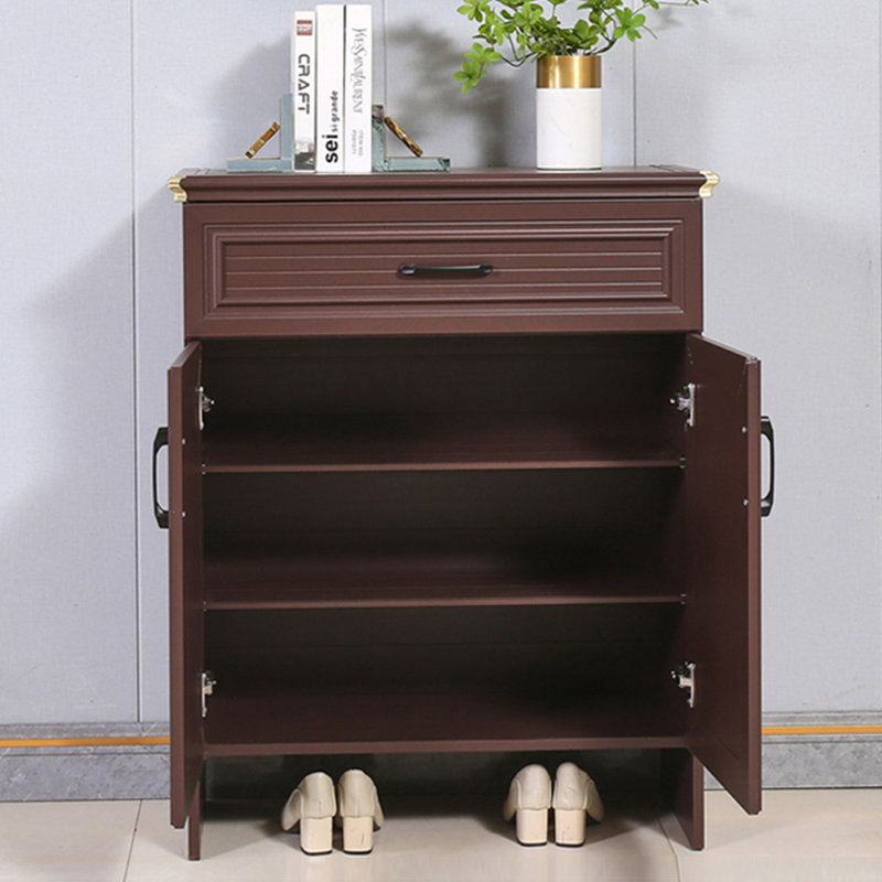 Rangement pour chaussures en aluminium brun noisette