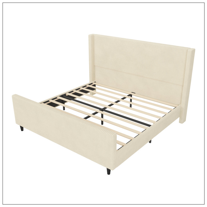 Lit pour chambre à coucher, Crème, Très grand
