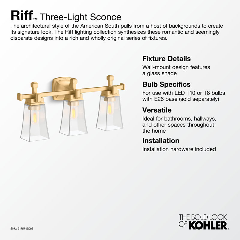 Riff 25 In. Three-Light Sconce