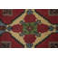 Tapis de couloir rouge en laine noué à la main de conception unique 2 pi 11 po x 13 pi 5 po années 1980 Ferrina