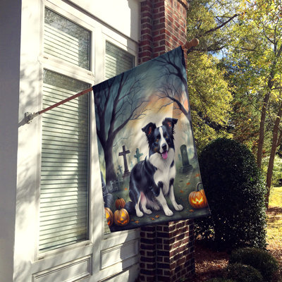 Drapeau de maison d'Halloween en polyester à double face H 40 po x l 28 po