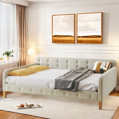 Lish Upholstered Daybed with 4 Support Legs by House of Hampton