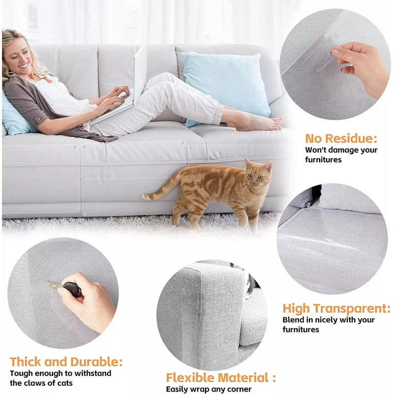 10x Cat Furniture Scratch Guards Couch Protector Anti-scratch Deterrent Pad Tape