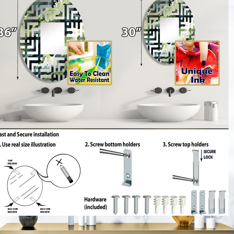 Miroir décoratif urbain Urban Wild Wild Camouflage - Maze, L 20 po x H 30 po
