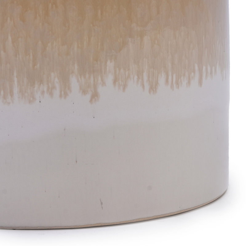Pots de fleurs en céramique dégradés blanc / brun de 2, convenant à la présentation des rebords de fenêtres, aux pots de fleurs résistants au gel et à la chaleur