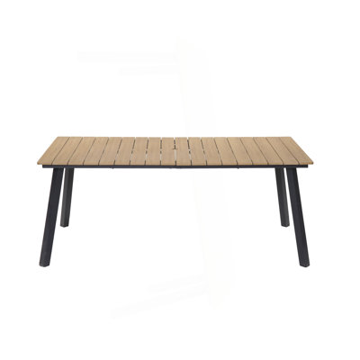 Outdoor Folding Dining Table For 4-6/ Steel Frame With Umbrella Hole For Patio/ Garden/ Backyard/ Deck/ Poolside