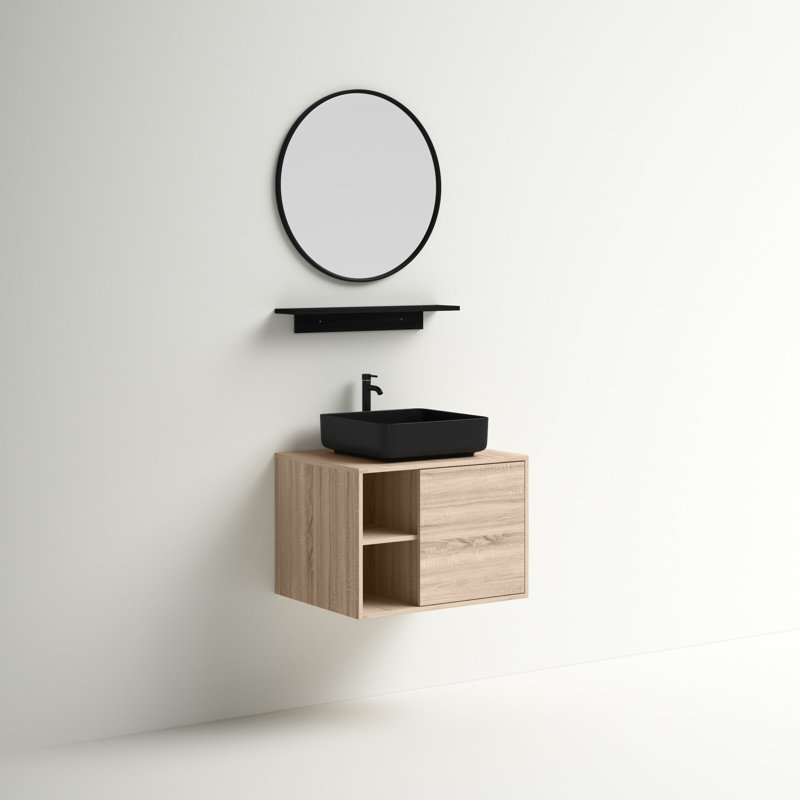 Bucharest 24'' Single Bathroom Vanity with Plastic Top with Mirror