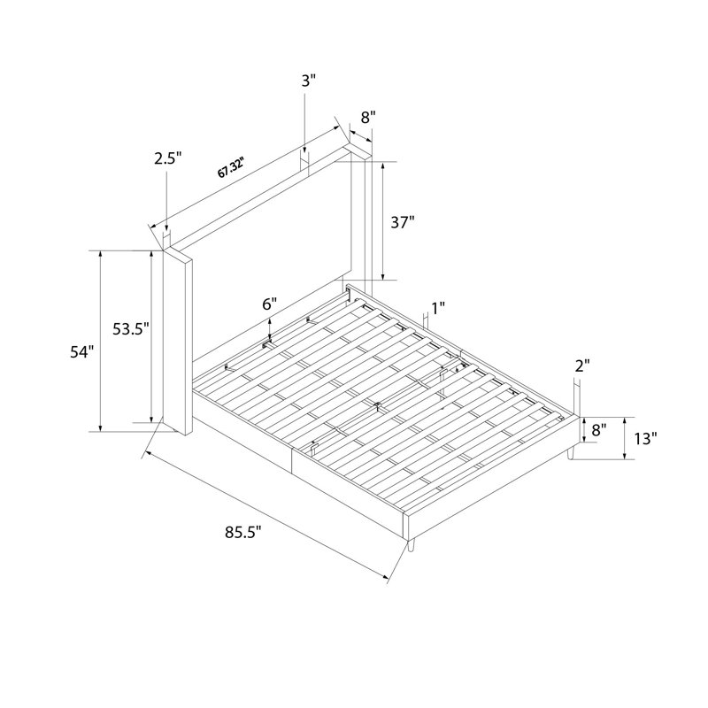 Birzer Queen Upholstered Wingback Platform Bed