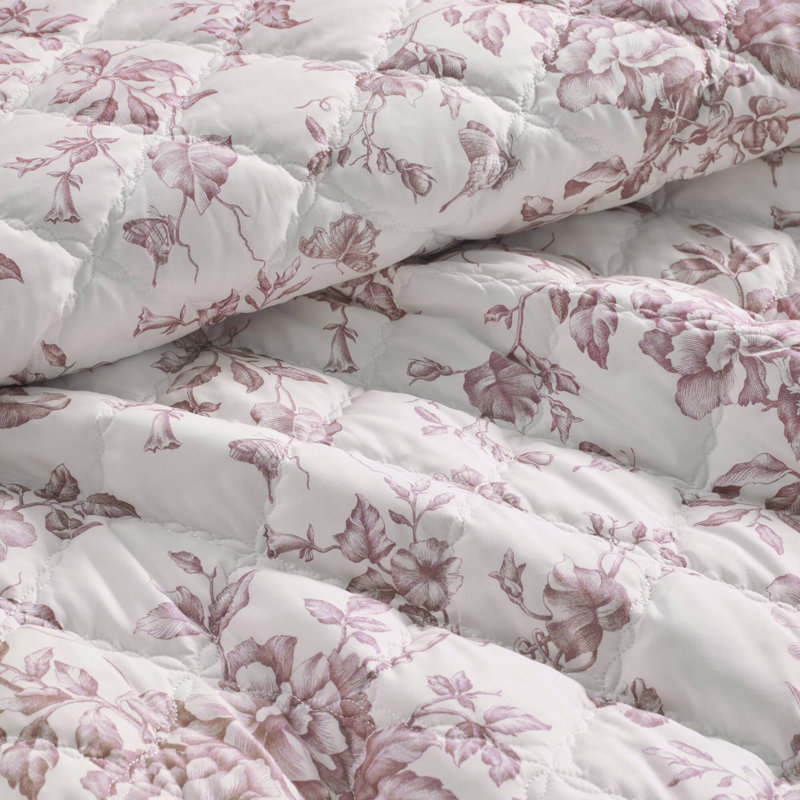 Ensemble de literie réversible rose, courtepointe en microfibre pour grand lit maison de campagne