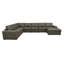 Canapé modulaire à large accoudoirs en cuir assorti-703094419
