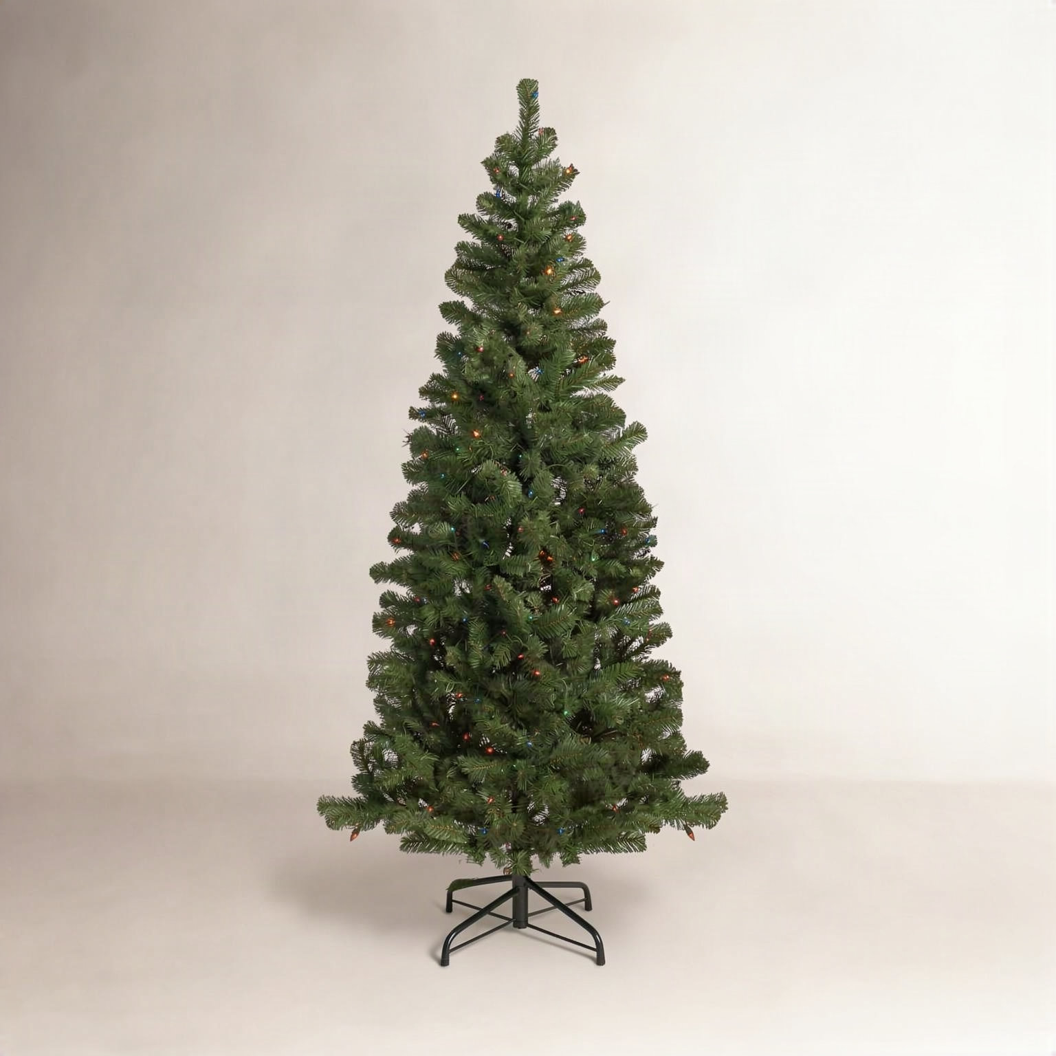 Slim 6' Pre-Lit Pine Christmas Tree