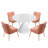 Magallanes 4 - Person Round Table Dining Set with Velvet Dining Chairs-1546479240-1546479246