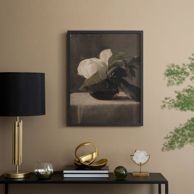 Reproduction florale rétro Lxxxvi encadrée - bois massif