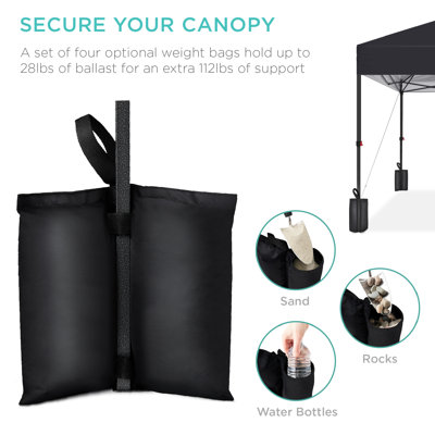 Best Choice Products Easy Setup Pop Up Canopy W/ 1-Button Setup, Wheeled Case, 4 Weight Bags