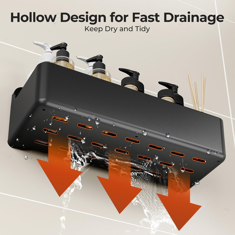 Adhesive Shower Caddy, Black