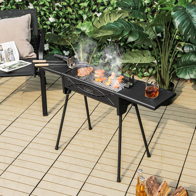 COSTWAY 107cm W Portable Charcoal Grill
