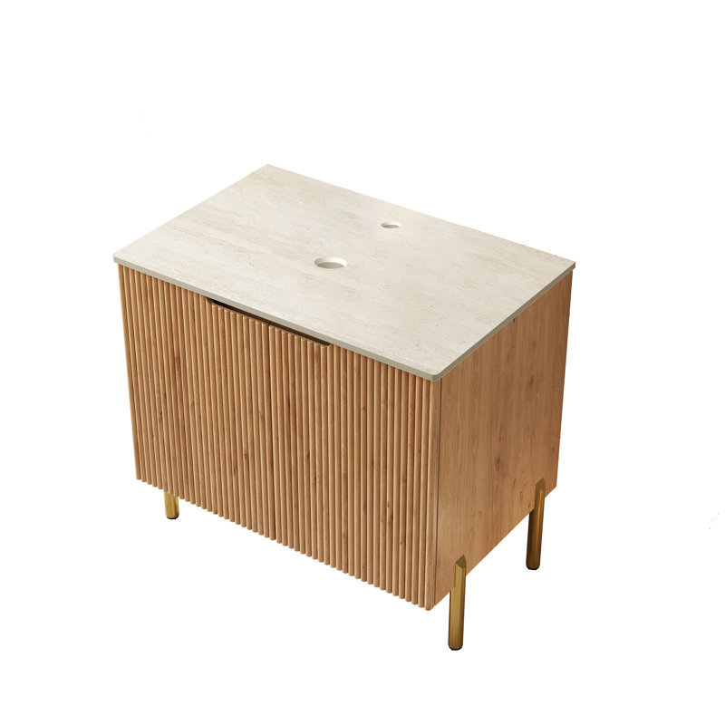 Base de meuble-lavabo sur pied Wesley, Bois naturel