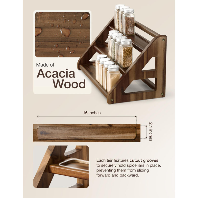 Spice Rack For Countertop, Walnut
