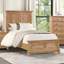Lit double de style campagnard avec tête de lit en planches et fabrication en bois durable pour une élégance intemporelle-949424336
