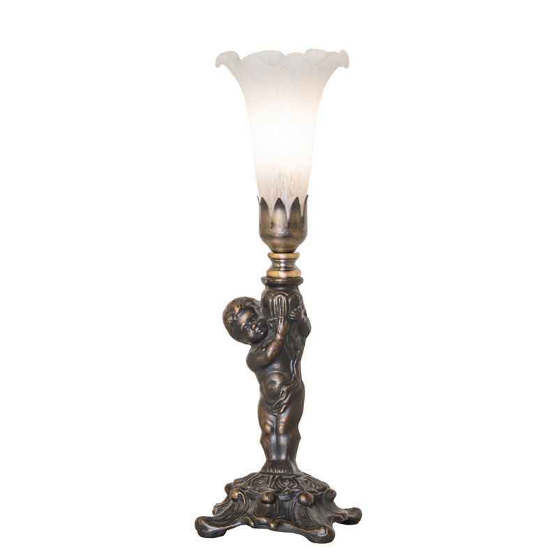Mini-lampe 12 po Tiffany Pond, Blanc