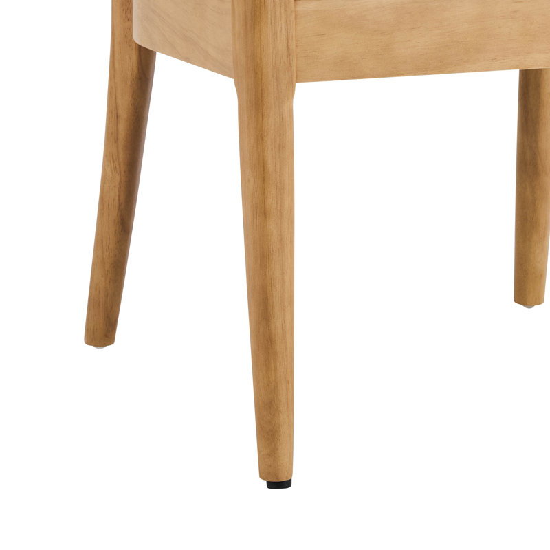 Chaise rembourrée moderne Bernard avec pieds en bois d'hévéa et dossier courbé Bernard