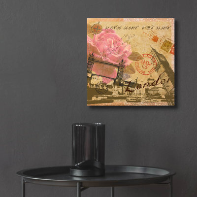  Art mural en verre acrylique «Latitude and Latitude Travel To London» par Art Licensing Studio