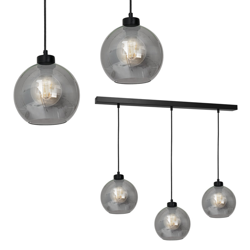 Amoroso 3 - Light Teardrop Pendant, Grey/Smoked