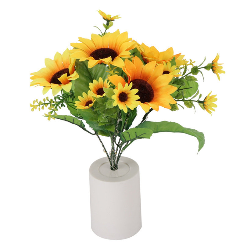 Rechargeable Sunflower LED Simulation Night Light Room Bedroom Bedside Decoration  Light