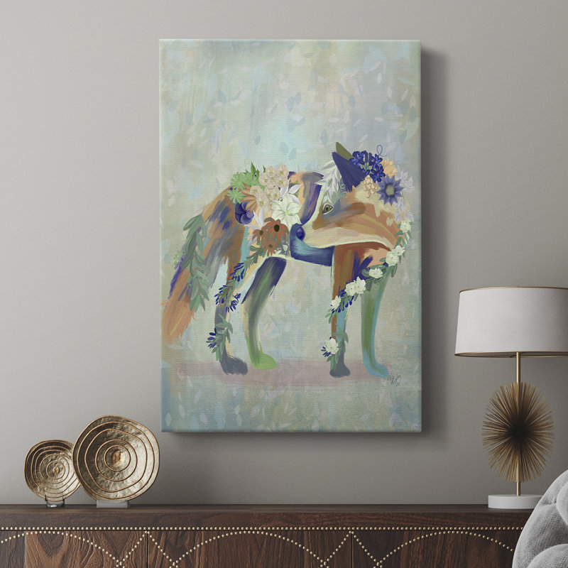Fantastic Florals Fox, debout - galerie Cavas sur mesure