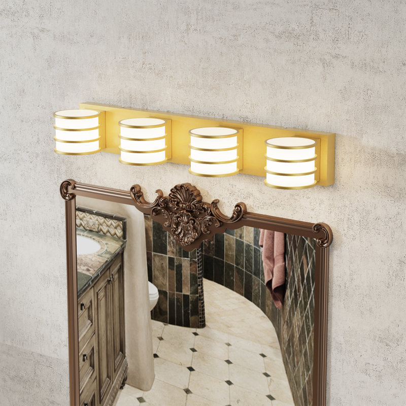 Luminaire de salle de bain moderne à DEL Drayce, Or mat